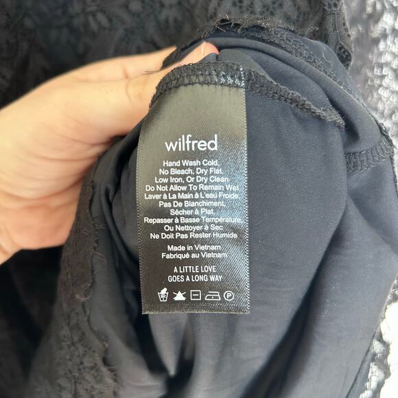 Wilfred Black Lace Long Sleeve Mini Dress Size 4 - Picture 7 of 8